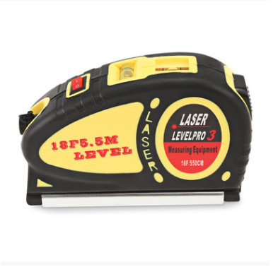 Multifunctional laser level with infrared laser, level meter with 5.5-meter tape measure, can strike cross lines, points 2 types of lines
