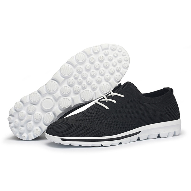 Men's Breathable Flyknit Running Shoes Lightweight Casual Trainers_voghion.com