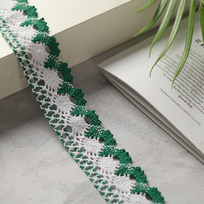 粗布花边 厂家直销 纯棉4厘米 绿色 大红 粉色 蓝色太阳花|ms