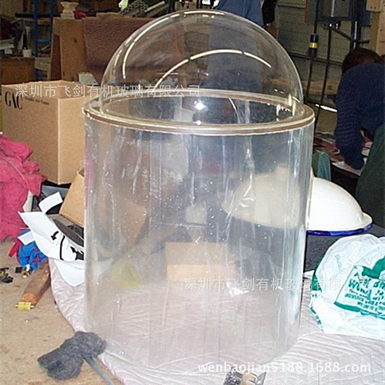 加大款透明亚克力加高球航天模型有机玻璃圆柱形加高球 球罩
