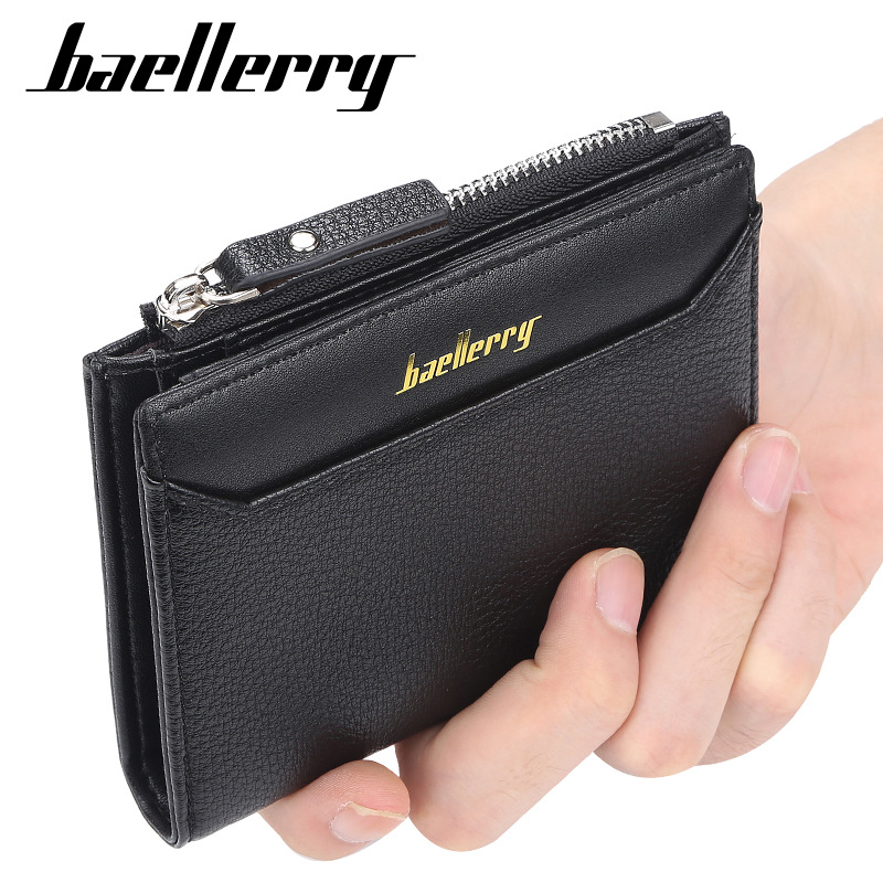 Men's Short Wallet Korean Multi Card Driver's License Card Bag Thin Zipper Buckle Zero Wallet