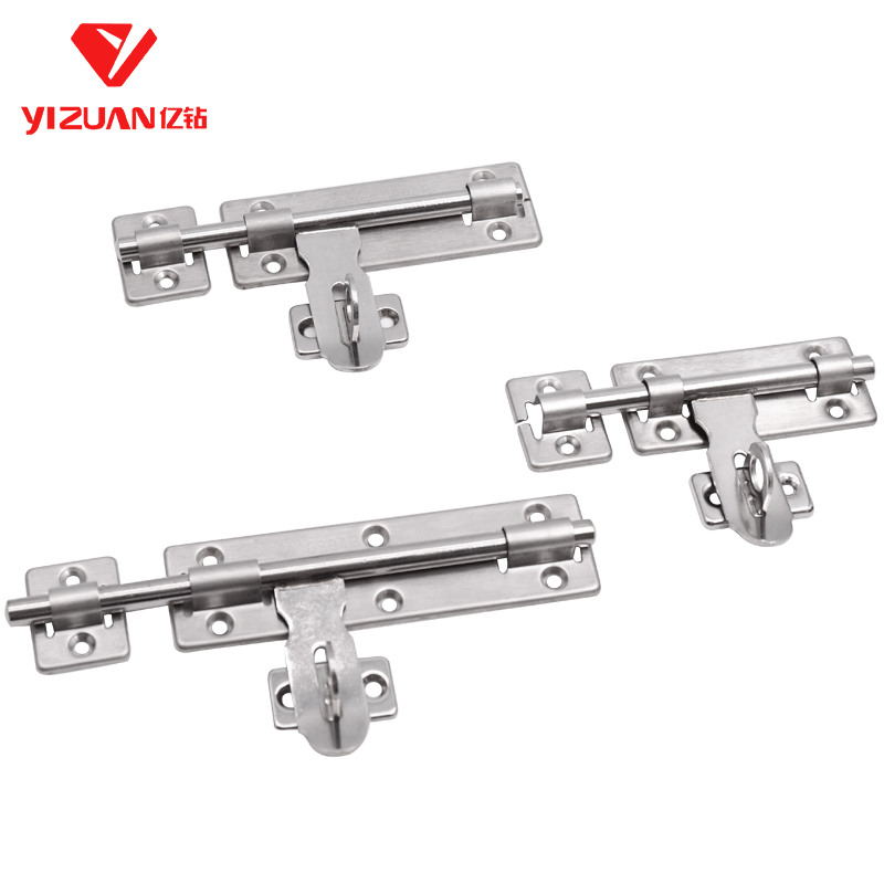 亚沙比带锁插销 不锈钢带锁扣门鼻 防盗左右插销门窗焊接明装门栓|ru