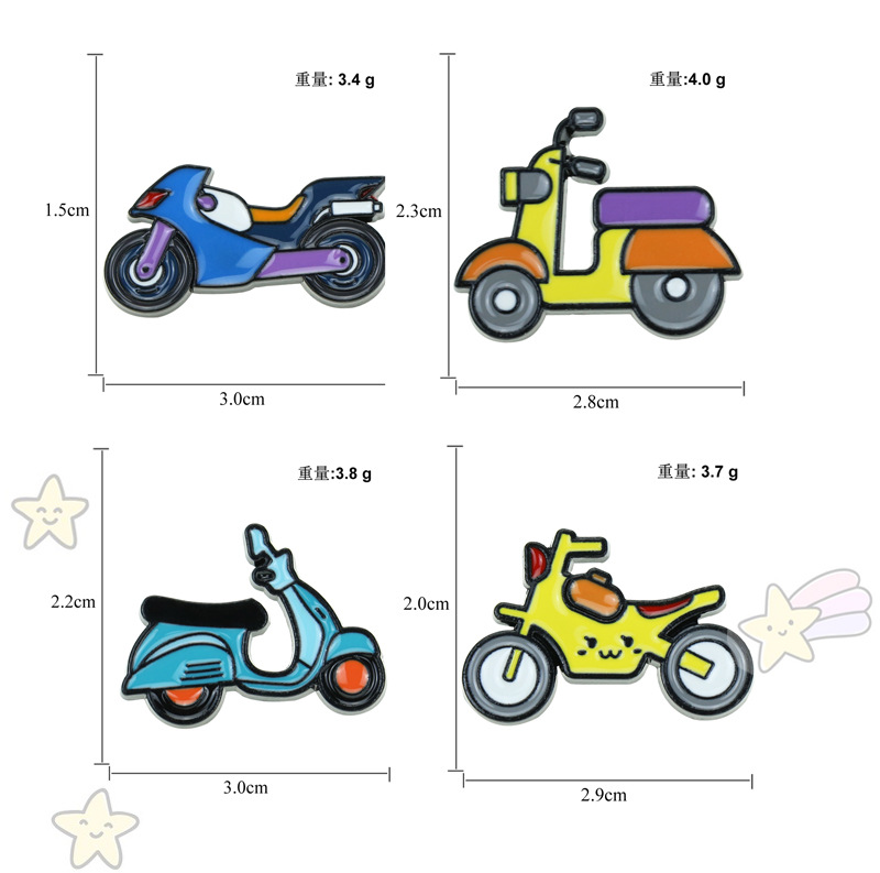 Cartoon Dripping Oil Motorcycle Simple Alloy Brooch Corsage Wholesale display picture 2