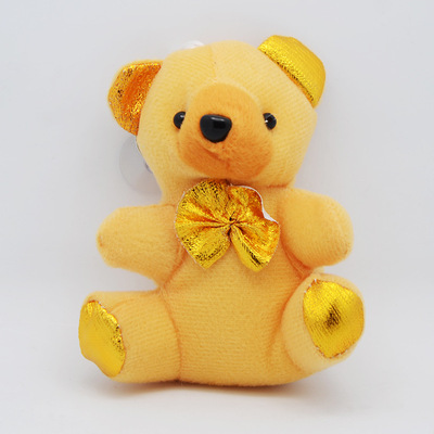 Special Offer gold Little Bear Plush Pendant Plush Toys Tie Bear Golden Bear sucker Plush Bear pendant