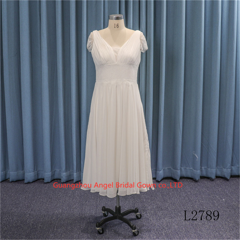 ANGELAG Quality Pregnant Women Short Lightweight Chiffon Beach Outdoor Wedding Dress ANGELAG Quality Pregnant Women Short Lightweight Chiffon Beach Outdoor Wedding Dress