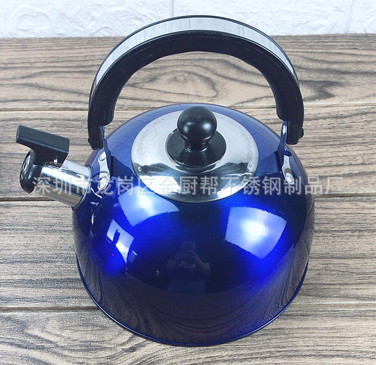 ステンレス半球の湯たんぽの鳴き声ポットの磁気付き3lカラーフラットポット電磁ストーブ専用プレゼント