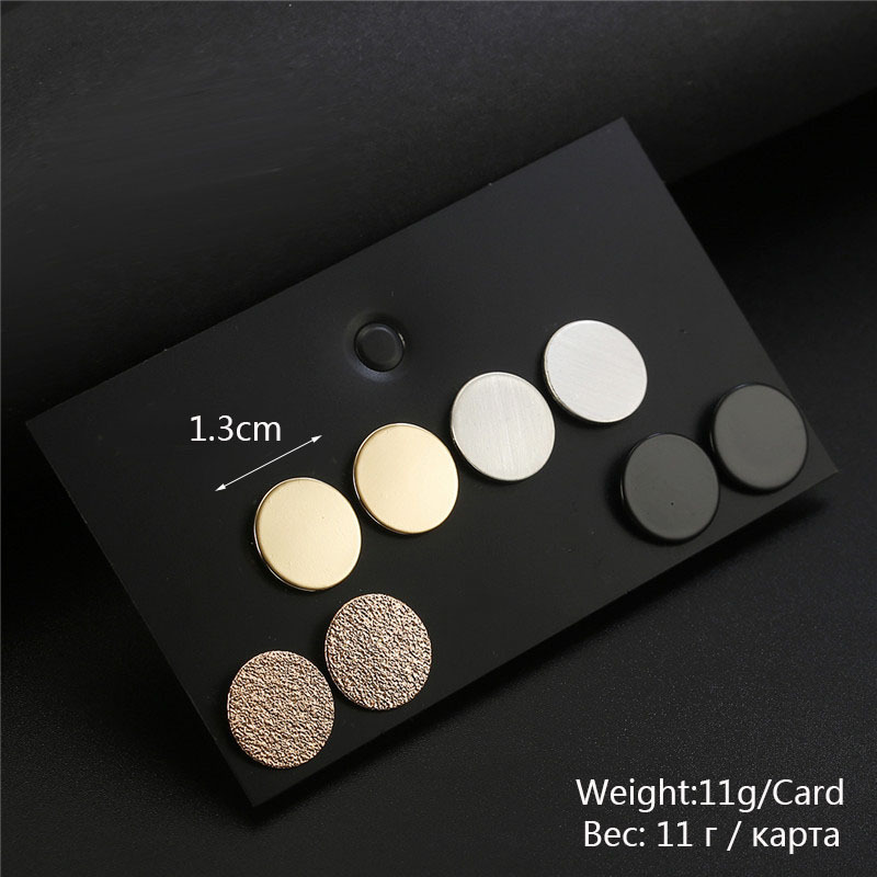Fashion Alloy Stud Earrings  Retro Disc Combination Earrings Suit  Wholesale Nihaojewelry display picture 10