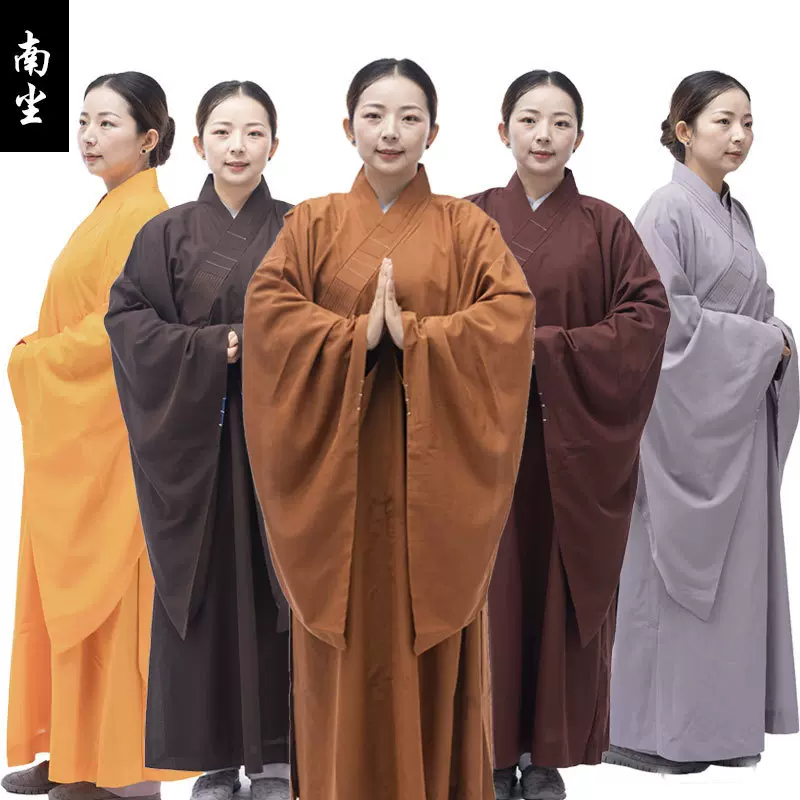 台湾麻纱春夏僧服海清居士服男女海青长衫长袍大褂木兰色长衫