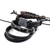 American Highway 66 zinc alloy combination leather bracelet Route66 Mother's road handmade bracelet