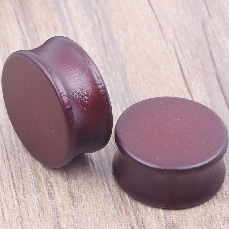 EBAY New Brown Solid Wood Ear Expander Ear Tunnels - 20mm Natural Wood Body Jewelry detail image 8