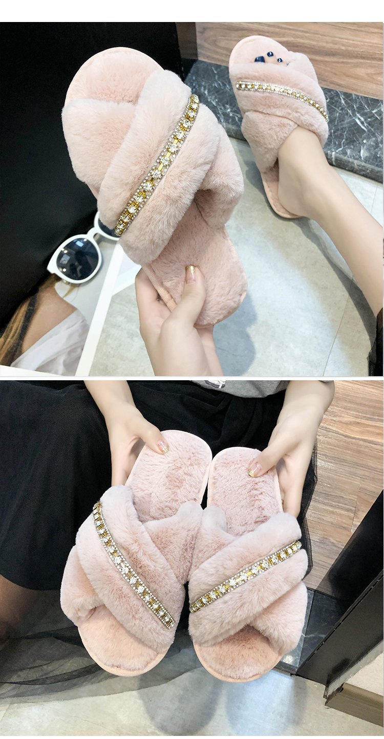 new diamond cross hair slippers Nihaostyles wholesale clothing vendor NSKJX74768