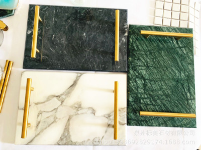 欧式摆件大理石家居托盘收纳家居桌面摆件酒店茶托工艺品盘摆件|ms