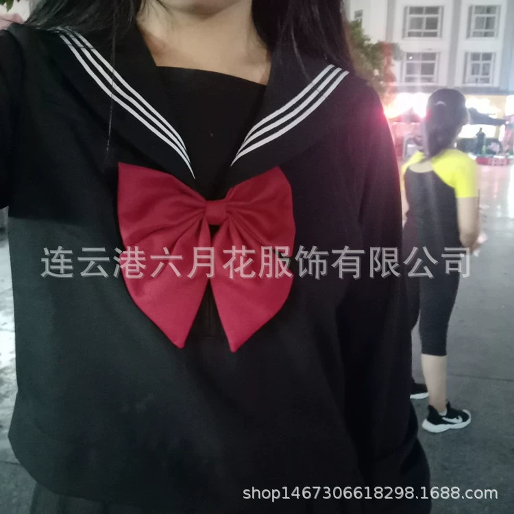 JK Sailor Uniform (June Flower God) Diablo Girl Waterman Academy — Black & White, Mini and Long Skirt Options