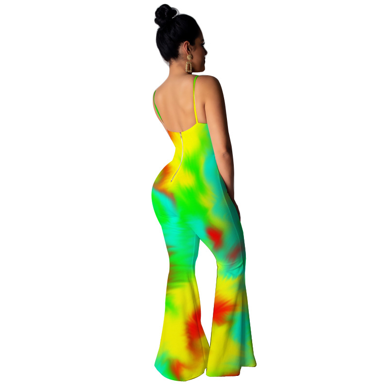 summer sexy stretch tie-dye jumpsuit nihaostyle clothing wholesale NSMYF68699