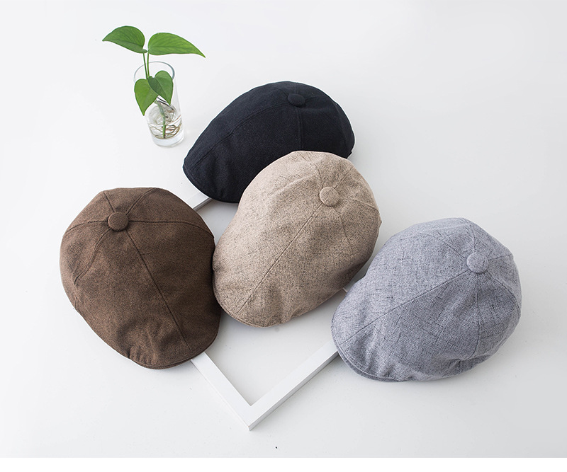 Neue Koreanische Leinen Vorwärts Hut frauen Sommer Dünne Retro Baskenmütze Casual Vielseitige Ente Zunge Hut Herrenmode Herbst und winter_voghion.com