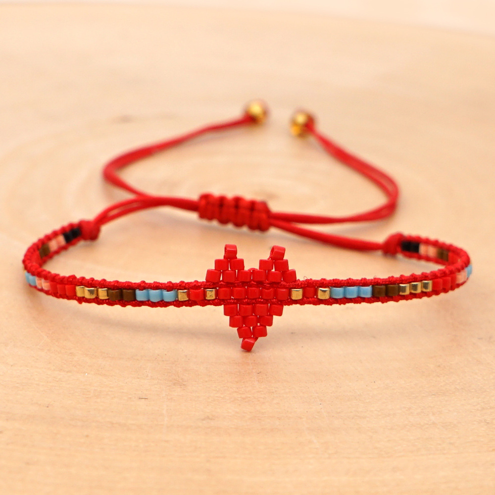 Simple Bohemian Miyuki Rice Beads Handwoven Love Beaded Braceletpicture8