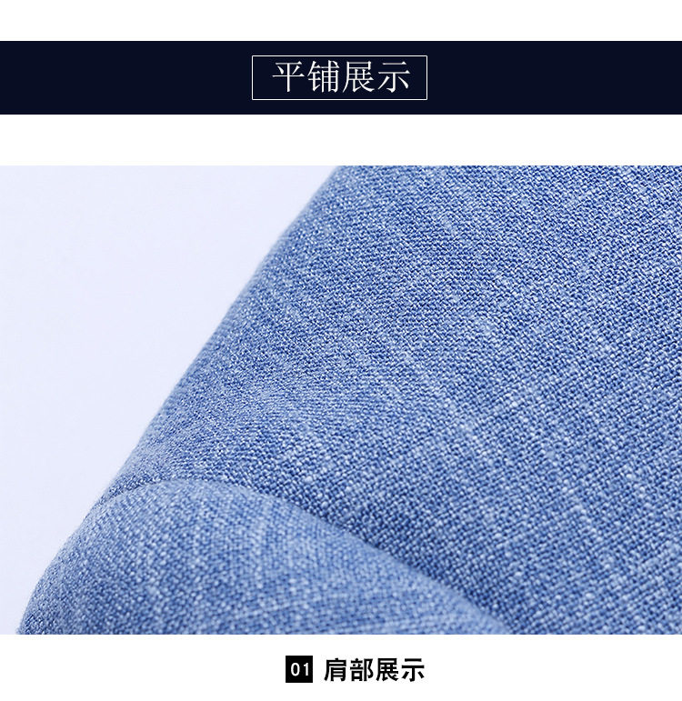 Áo vest nam mỏng nhẹ dáng ôm, phong cách Hàn Quốc, chống nhăn, dài tay — Màu xanh chi tiết 15