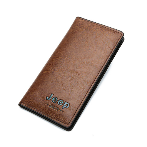 Vintage Men's Wallet Wholesale Long Soft Leather Slim Wallet Simple Card Holder Student Pocket Money Clip