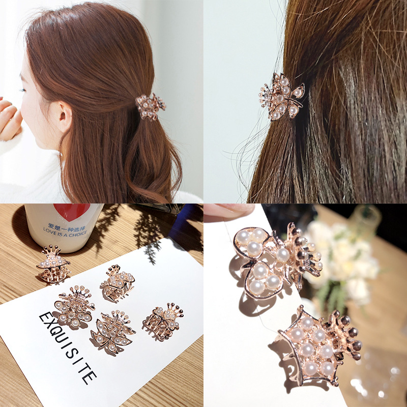 Européen Et Américain Exquis Perle Barrettes Dos Tête Femelle Métal Géométrie Femmes De Petite Mâchoire Clip Côté Clip Top Clip Cheveux Accessoires display picture 16