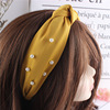 Multicoloured headband with bow, hair stick from pearl, hair accessory, Korean style
