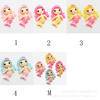 Cartoon resin with accessories, cream phone case, children's hair accessory, hair rope, mermaid, handmade