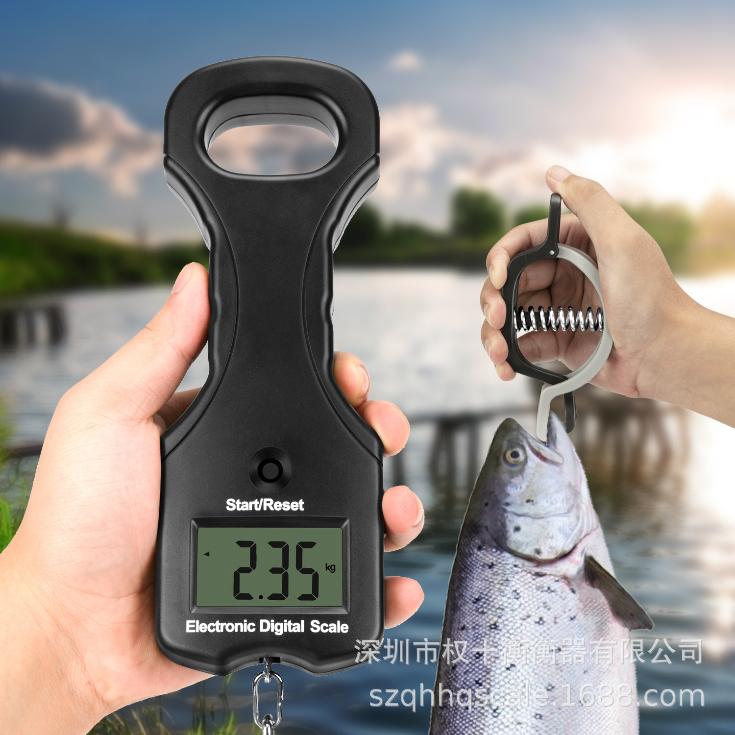 厂家批发25kg高精度钓鱼秤手提秤精美旅行秤外贸热销电子秤