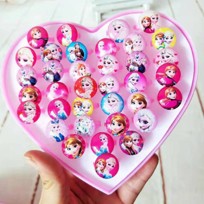 儿童卡通图案戒指混批 亚克力水果图案卡通图案儿童戒指批发