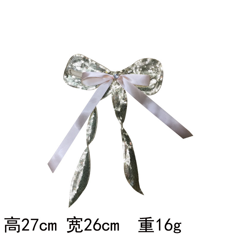 带缎子珠子蝴蝶结布贴 蝴蝶结亮片布贴 仙女裙领花 蝴蝶结绑缎子