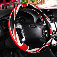 Wholesale Cute Women's Summer Leather Printed Steering Wheel Cover for Corolla D-Type All-Season Universal Cartoon Car Steering Wheel Cover