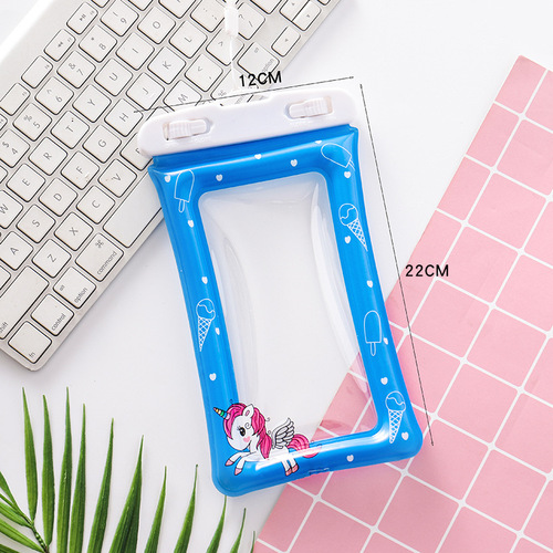 Outdoor rafting PVC air bag mobile phone case Water Splashing Festival travel flamingo touch screen inflatable waterproof bag mobile phone