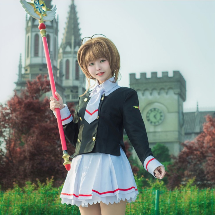 comic uniform Card Captor Sakura coser Magic Card Cardcaptor Sakura Tomoyo school uniform cosplay Class service suite