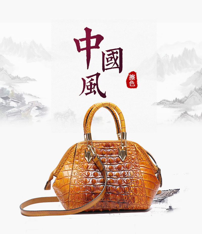 Túi đeo vai da retro nữ công suất lớn đa năng — Màu đen, Vàng cổ điển, Đỏ cổ điển chi tiết 1