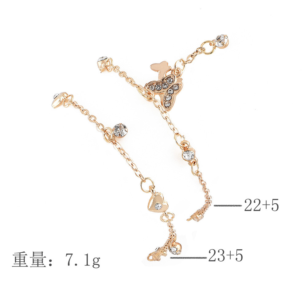 Fashion Butterfly Love Multilayer Anklet display picture 4