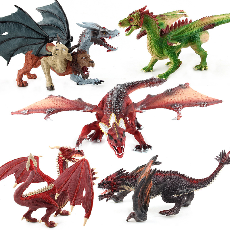 Venta caliente transfronteriza simulación de dinosaurio sólido modelo Dragón de Guerra bestia Dragón de Fuego Bestia Dragón Mágico Bestia dragón bestia Qi Meila bestia variedad