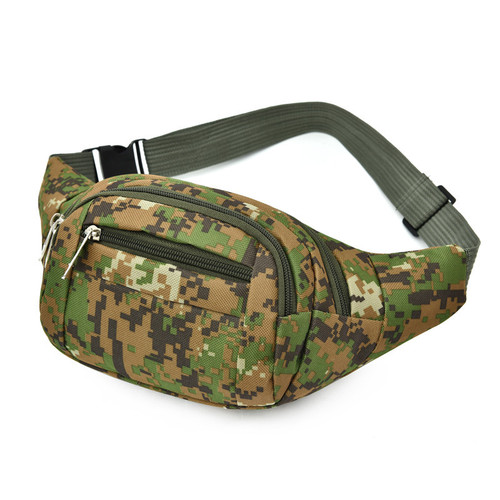 Factory wholesale men's and women's waist bags, multifunctional anti-theft mobile phone bags, large capacity casual shoulder bags, fashionable camouflage waist bags