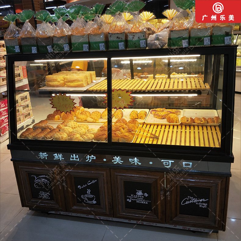 新款面包展示柜铁艺中岛柜边柜蛋糕模型柜面包店收银台抽屉式定制
