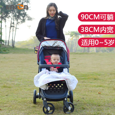 歐美高景觀嬰兒推車可坐可躺避震寶寶推車輕便折疊傘車 壹件代發