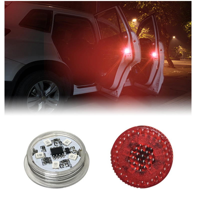 Door warning light automobile LED Wireless door opening lamp Traffic Safety Magnetic induction indicator light currency connection