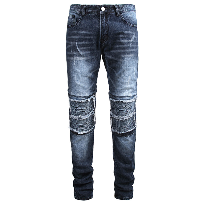 Nuovi jeans strappati da uomo, jeans larghi e dritti alla moda e casual_voghion.com