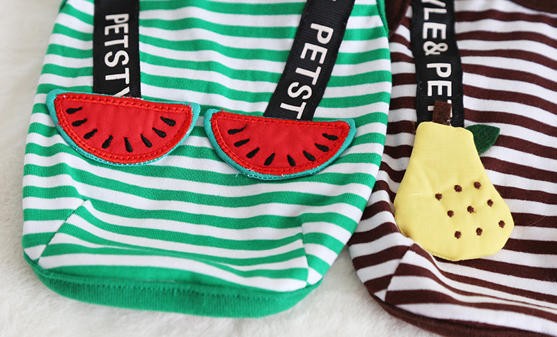 水果背带条纹背心