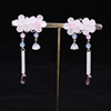 Children's hair accessory, Hanfu, retro hairgrip from pearl with tassels, set, flowered