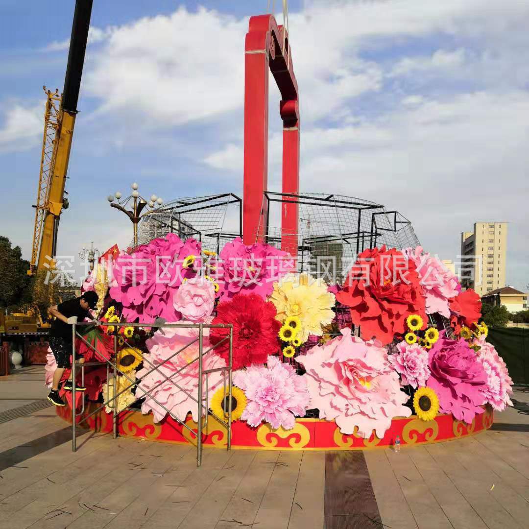 玻璃钢落地花盆商场酒店售楼处花钵装饰广场花箱户外创意大号花器