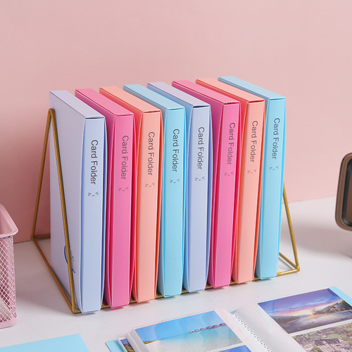 Solid color card book, business card book, card bag, large capacity business card holder, ticket collection book, 240 card slots