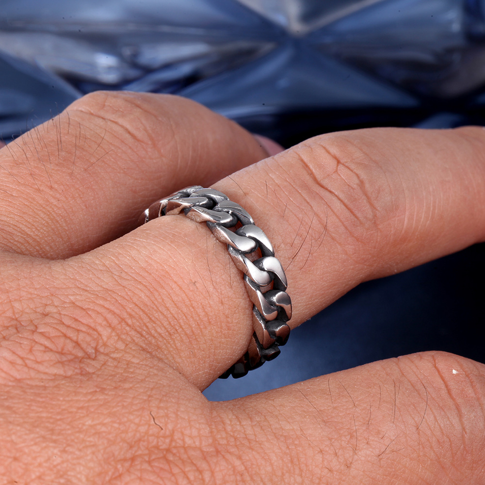 Hip-hop Geometric Titanium Steel Polishing Men's Rings display picture 6