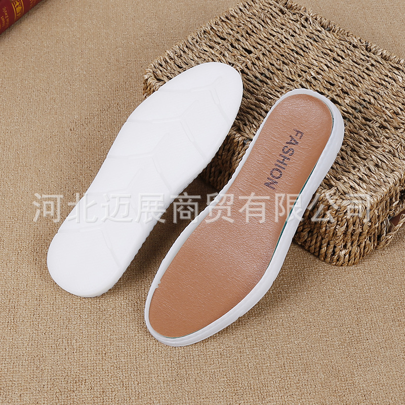 廠家直銷男款牛筋底防滑耐磨水晶鞋底白色透明水晶編織手工鞋底