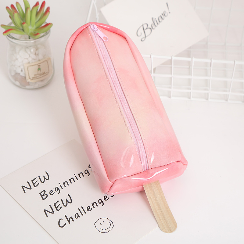 Nueva caricatura creativa snow cream pen bag gran capacidad para hombres y mujeres estudiantes PU pen bag papelería caja de lápiz de papelería detail image 14