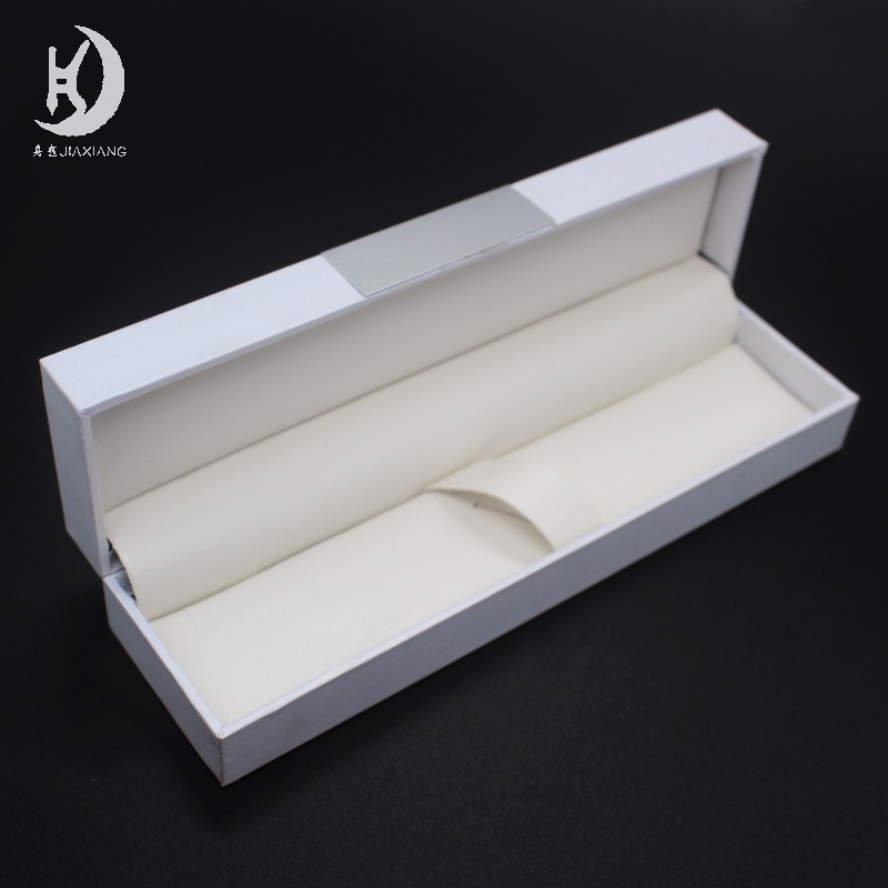 白色PU笔盒礼品盒批发创意商务礼品中性笔盒皮质圆珠笔盒