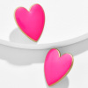 Metal multicoloured fashionable earrings heart-shaped, European style, suitable for import, wide color palette