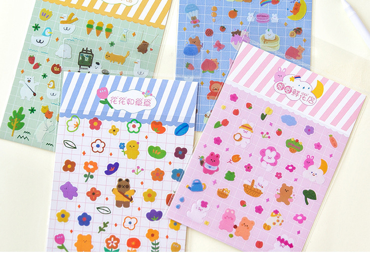 Cute Style Korean Style Ins Cartoon Cute Soft Candy Bear Hand Ledger Sticker Creative Mobile Phone Decorative Material Transparent Waterproof Stickers