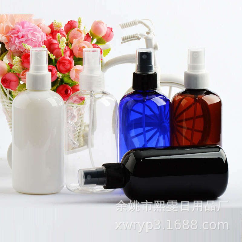 厂家直销250ml矮胖圆肩按压喷雾头瓶清洁喷雾瓶纯露喷瓶细雾瓶